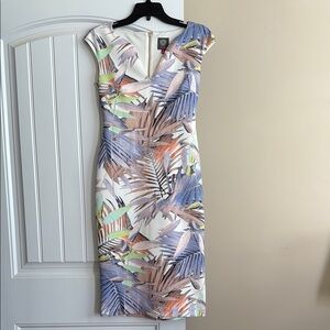 Vince Camuto Floral Cap Sleeve Dress Size 2 NWOT